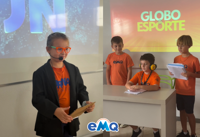Alunos do 4º ano do Ensino Fundamental produzem telejornal na Escola Mario Quintana